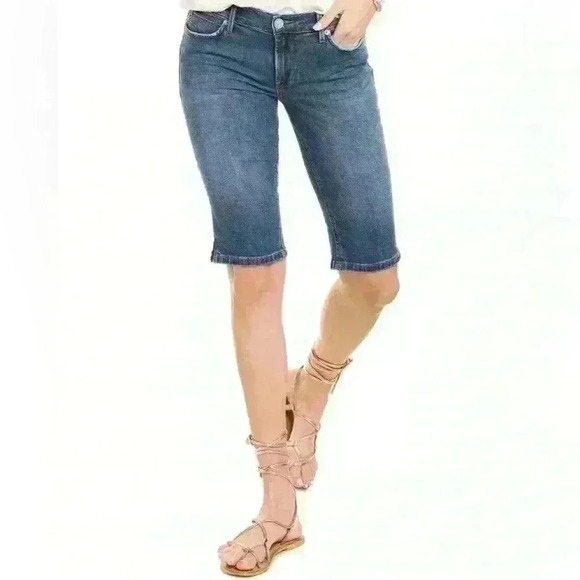 HUDSON Size 28 VICEROY MIDRISE KNEE BERMUDA STRETCH SHORTS VISALIA BLUE - Picture 2 of 8